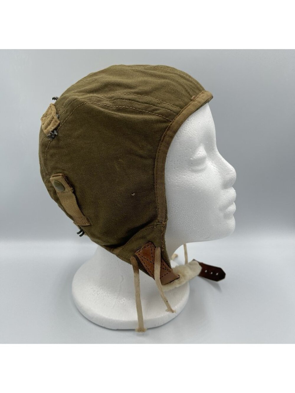 WWII Era US Air Force AAF Type A-9 Summer Flying Helmet - Size Medium 1942